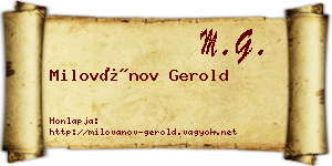 Milovánov Gerold névjegykártya
